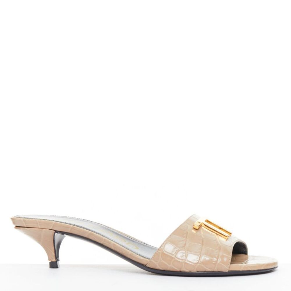 Tom Ford Croc Embossed Leather Sandal